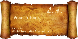 Léner Albert névjegykártya